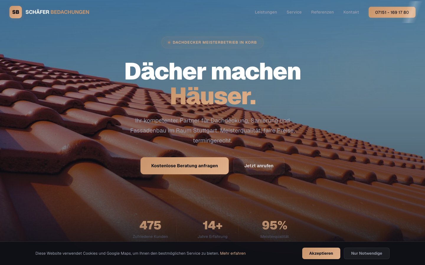Schäfer Bedachungen Website